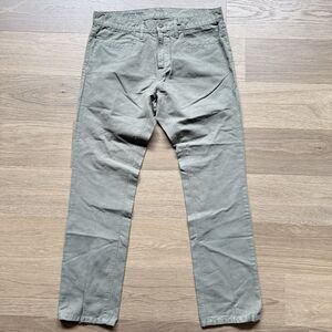 SKU Save Khaki United Pants Men 33x30 Cotton Linen Flat Front Chore USA made